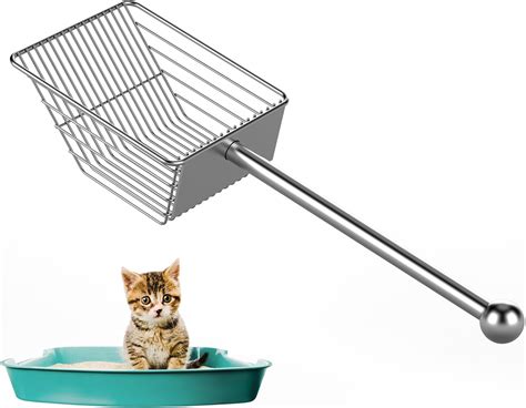 stainless steel litter box scooper|best metal cat litter scoops.